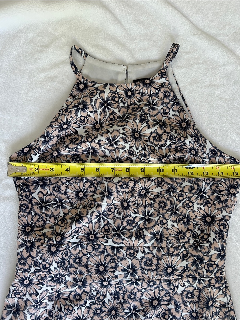 Banana Republic Floral Halter Midi Dress in Beige and Black - Picture 5 of 6